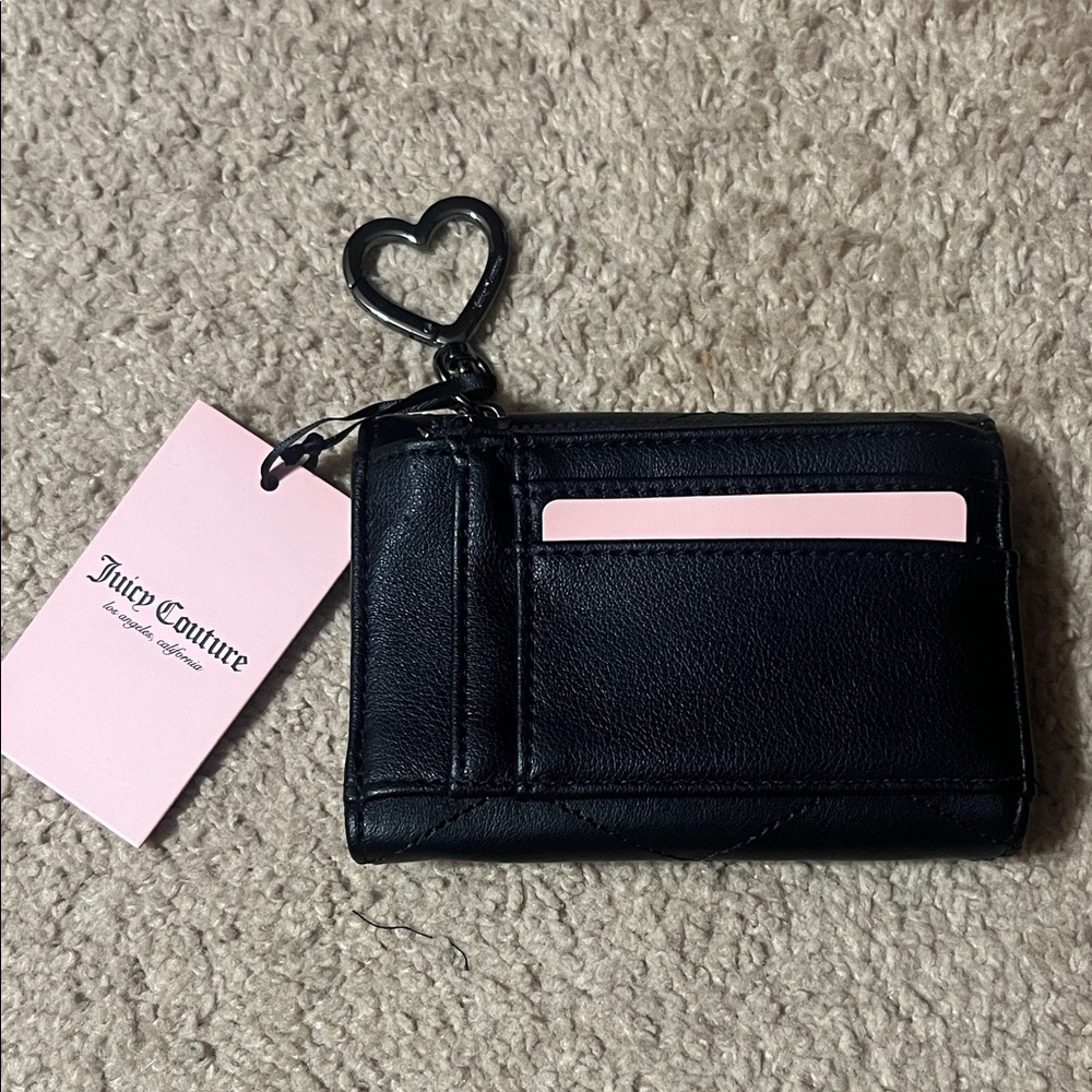 Juicy Couture Black Wallet with Heart Keychain - Picture 2 of 4